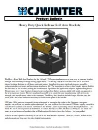Product Bulletin about HD Roll Arm Bracket